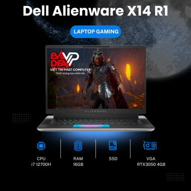 [Like New] Dell Alienware X14 R1 (Core i7 12700H, RAM 16GB, SSD 512GB, GeForce RTX 3050, Màn 14’’ FHD, 144Hz)