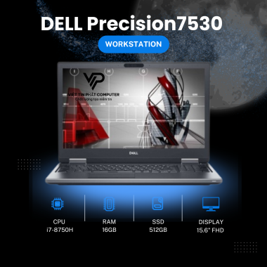[Like New] DELL Precision7530 / Intel Core i7-8750H / Ram 16G / SSD 512GB / Card rời P3200 / Màn hình  15,6