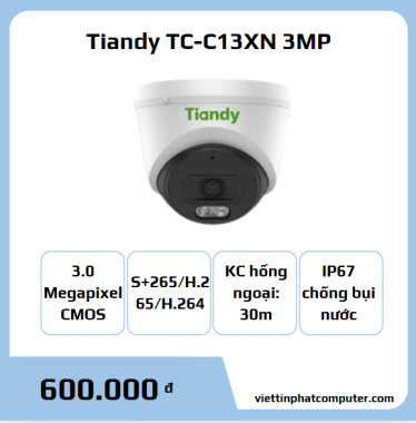 Camera IP Dome Tiandy TC-C13XN 3MP