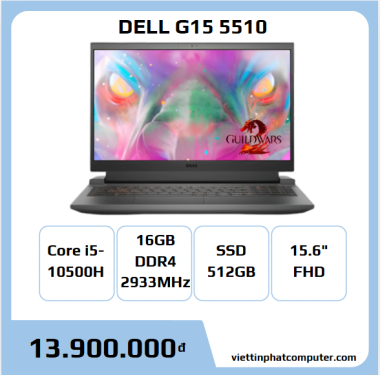 DELL G15 5510 CORE I5 10500H/16GB/ 512GB/ VGA NVIDIA RTX 3050/ 15.6″ FHD 120 Hz