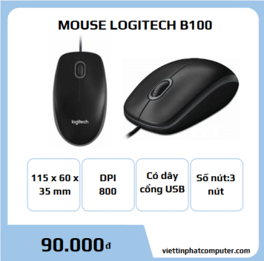 Chuột có dây Logitech B100