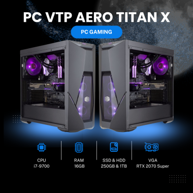 PC AERO TITAN X i7-9700 16GB SSD NVME 250GB HDD 1TB RTX 2070 SUPER