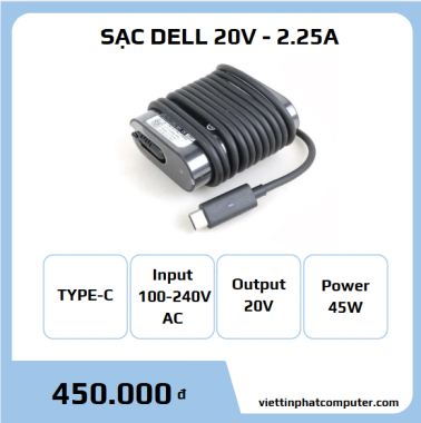 Cục sạc Dell 45W TYPE-C