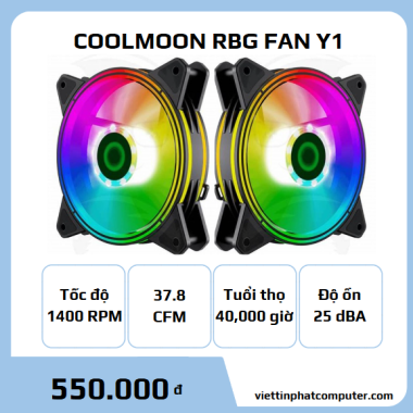 Quạt tản nhiệt COOLMOON RBG FAN Y1 (5 cái/bộ)