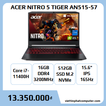 Acer Nitro5 Gaming AN515-57-77KU i7 11800H/16GB/512GB/15.6