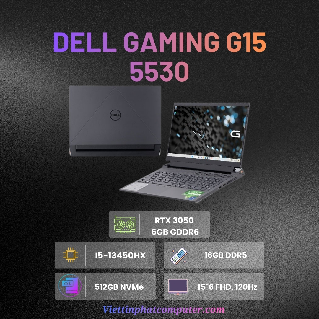 Dell Gaming G15 5530 Core i5-13450HX /16GB /512GB /RTX 3050 6GB /15.6″ FHD 120Hz