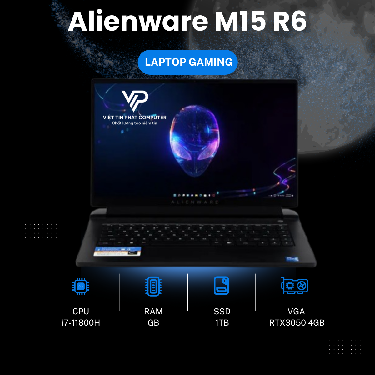 ( Like New) Alienware M15 R6 i7-11800H | 16G | 512G | RTX 3050 4G | 15.6” FHD | 165Hz | Win11