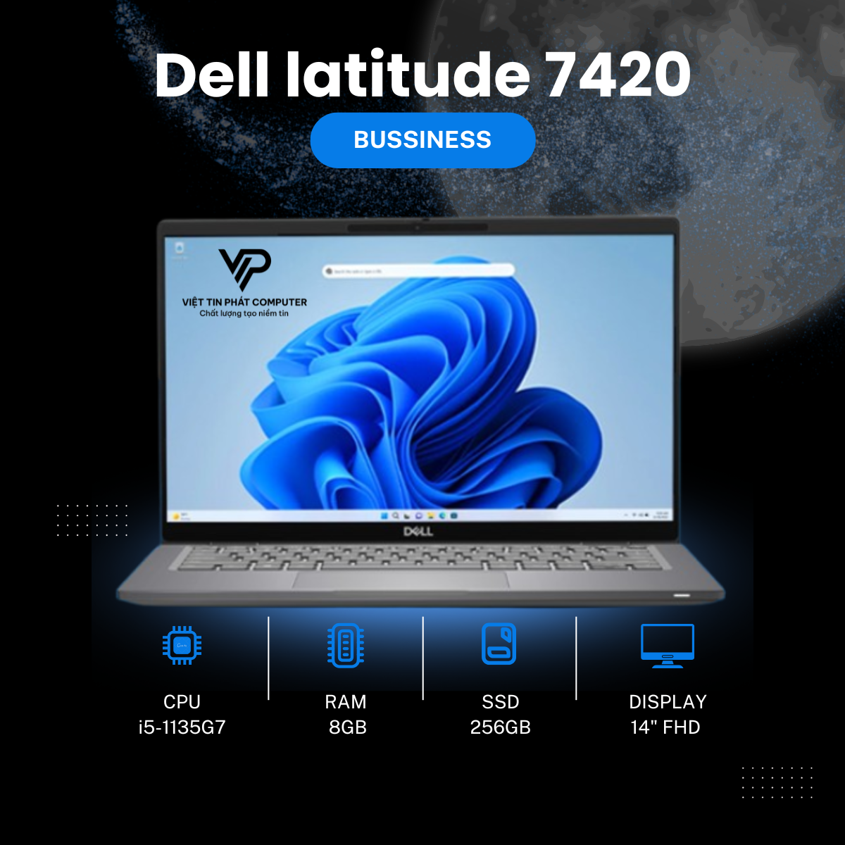 [ Like New ] Dell latitude 7420 / Intel Core i5 1135G7 / Ram 8G /  SSD 256G / Màn hình 14