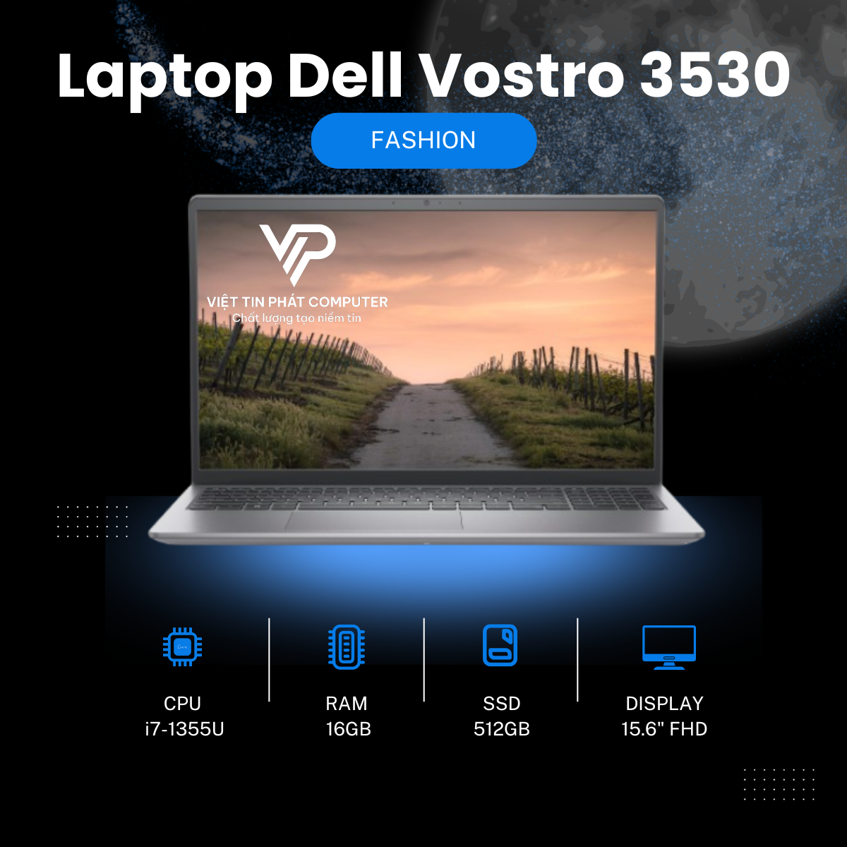 Laptop Dell Vostro 3530 | Core i7 1355U | Ram 16GB | SSD 512GB | 15.6 inch FHD