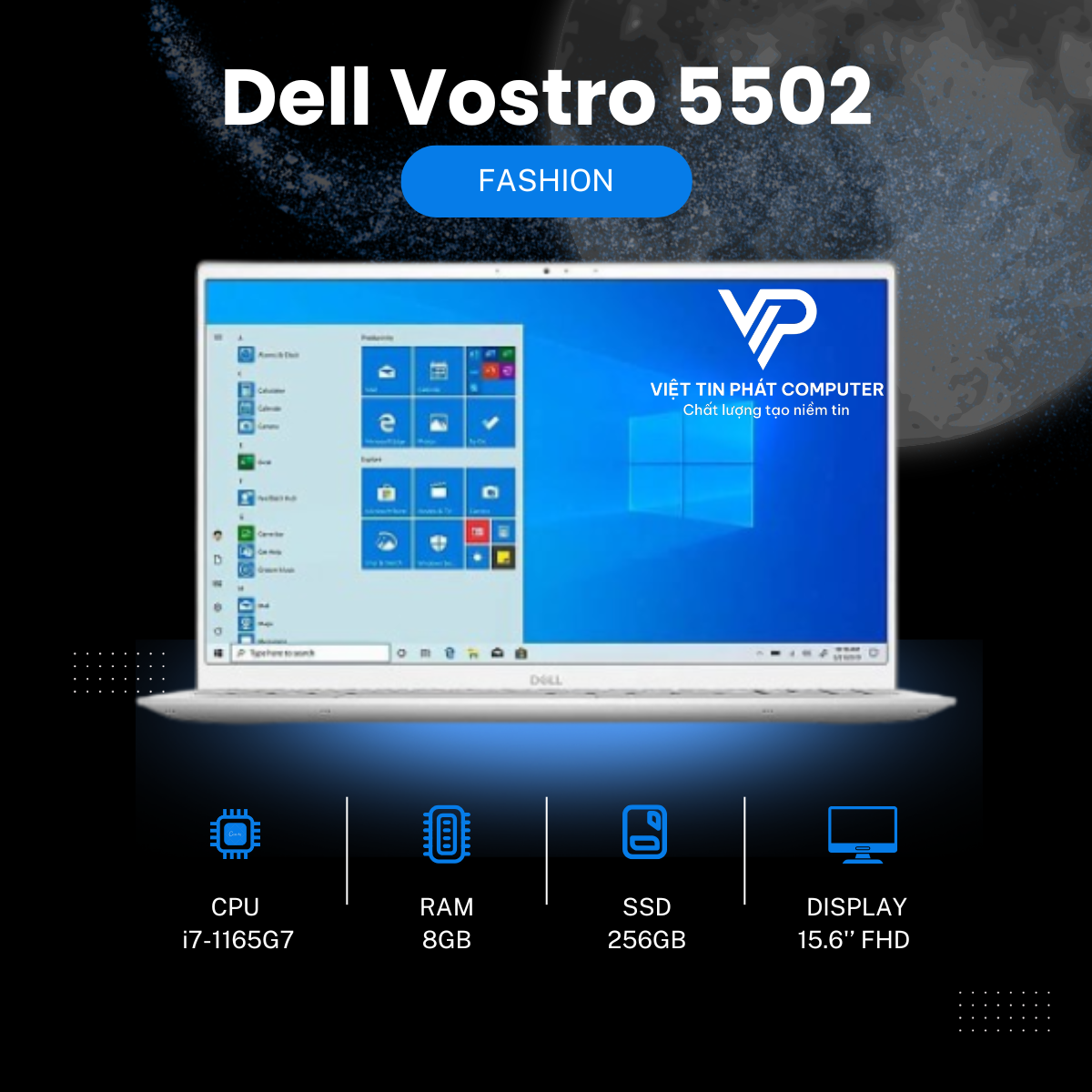 [Like New]  Dell Vostro 5502 / Intel Core i7-1165G7 / Ram 8G / SSD 256G / Card rời  MX330 2G  / Màn hình  15.6