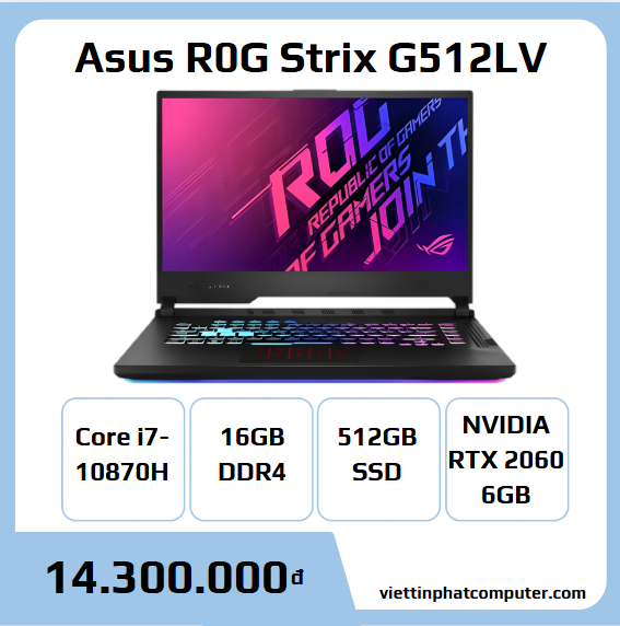 Asus R0G Strix G512LV i7 10870H/16GB/512GB/RTX2060 15.6