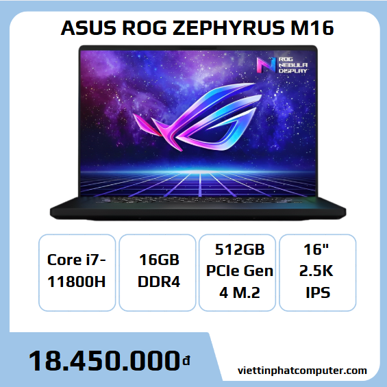 Asus ROG Zephyrus M16 i7-11800H/16GB/512GB/RTX3060 16