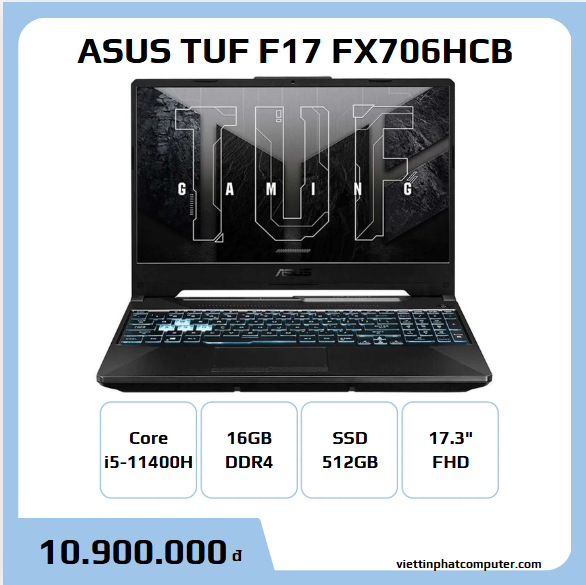 ASUS TUF GAMING F17 FX706HCB i5-11400H 16G 512G 17.3