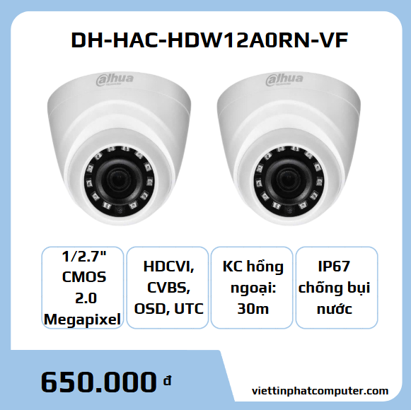 Camera DAHUA DH-HAC-HDW12A0RN-VF