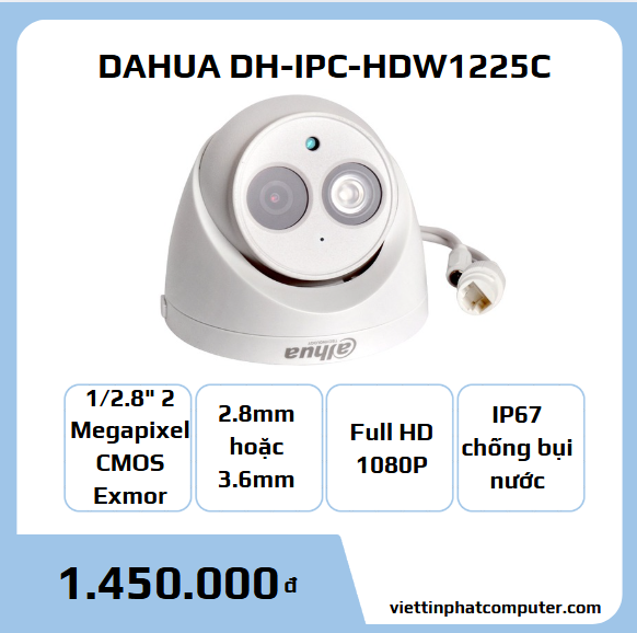 Camera IP DAHUA DH-IPC-HDW1225C 2.0Mp