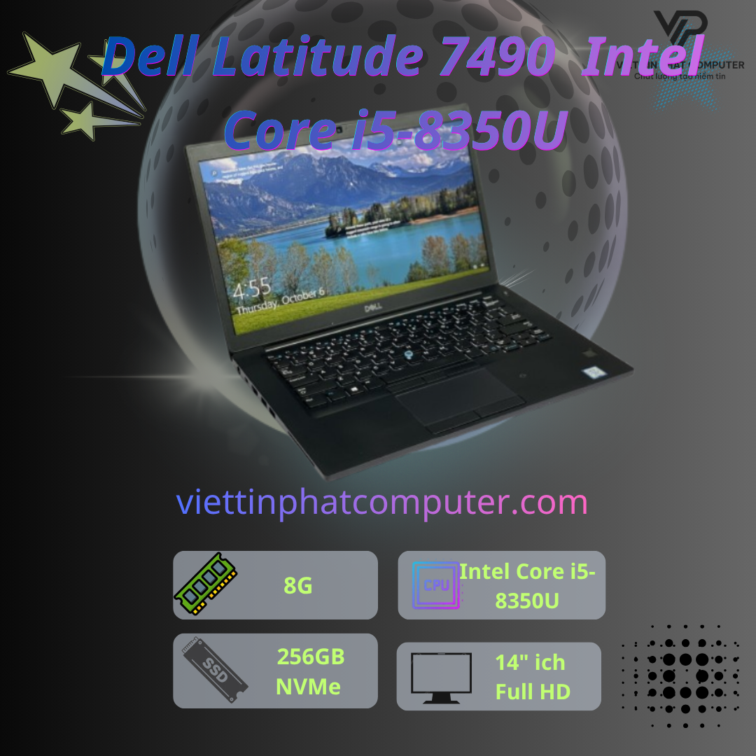 [Like New] Dell Latitude 7490 / Intel Core i5-8350U / Ram 8G /  SSD 256GB / Màn hình  14