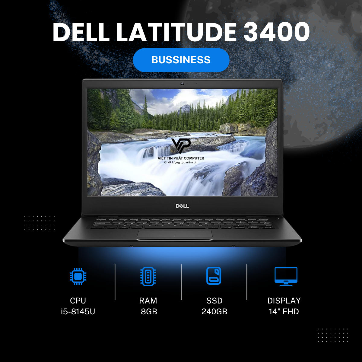 DELL LATITUDE 3400 i5-8145U | 8GB | 240GB | 14