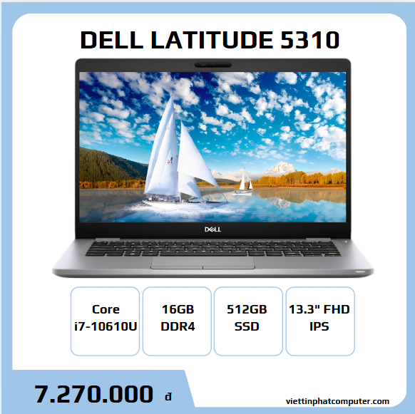 DELL LATITUDE 5310 I7-10610U RAM 8G SSD 5126G 13.3