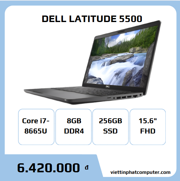 Dell latitude 5500 i7-8665U Ram 8G SSD 256G 15.6