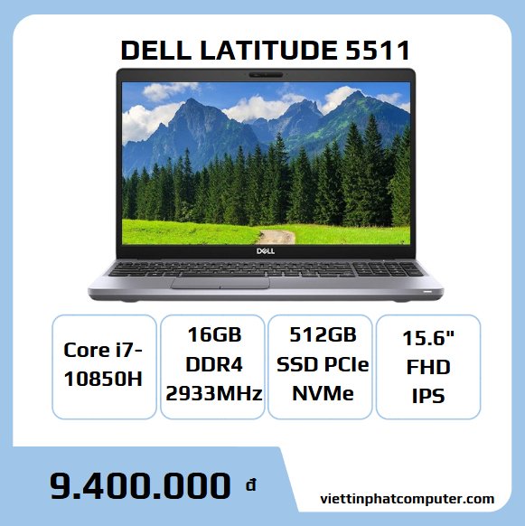 DELL LATITUDE 5511 i7-10850H RAM 16G SSD 512G 15.6