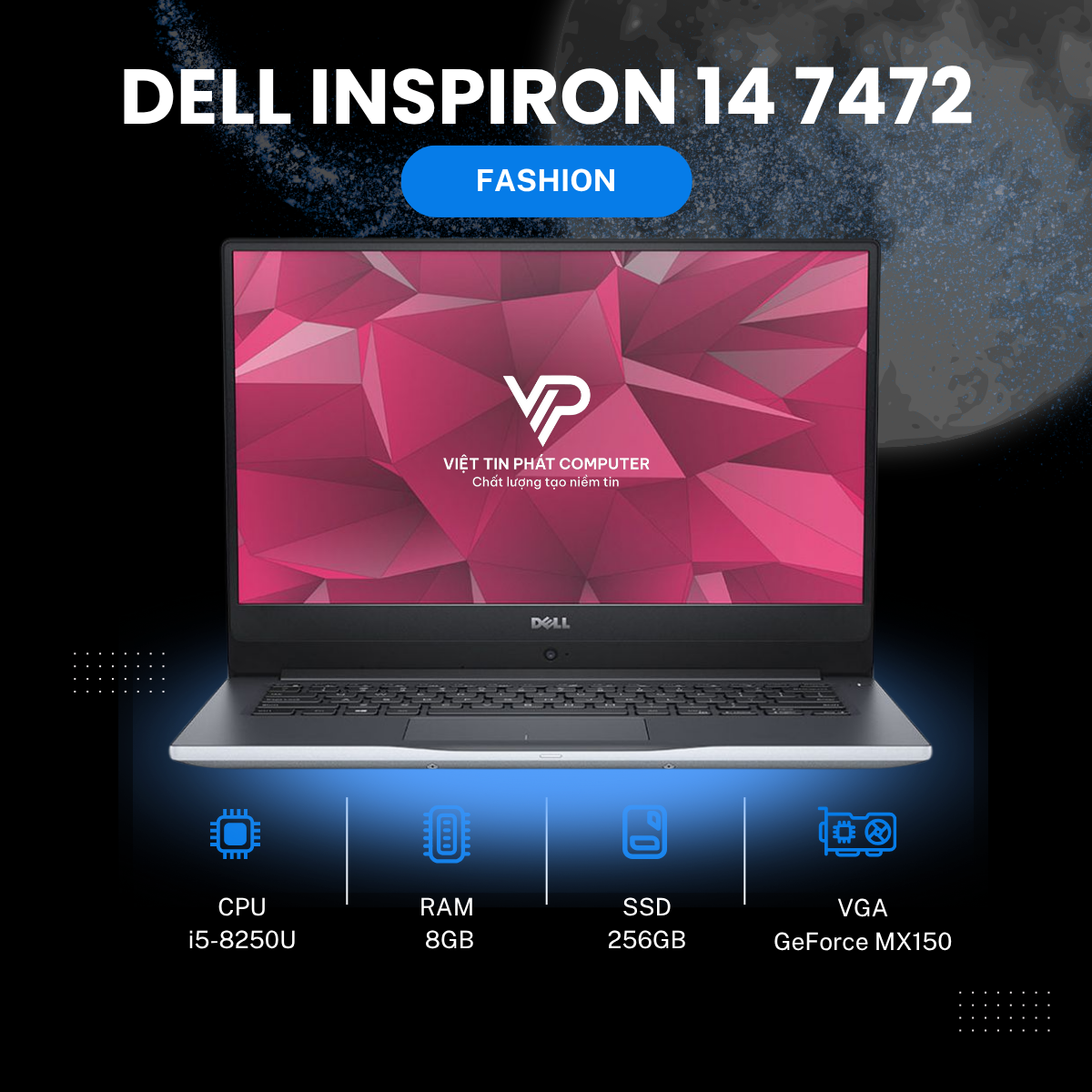 DELL INSPIRON 14 7472 i5-8250U | 8GB | 256GB | MX150 2GB | 14