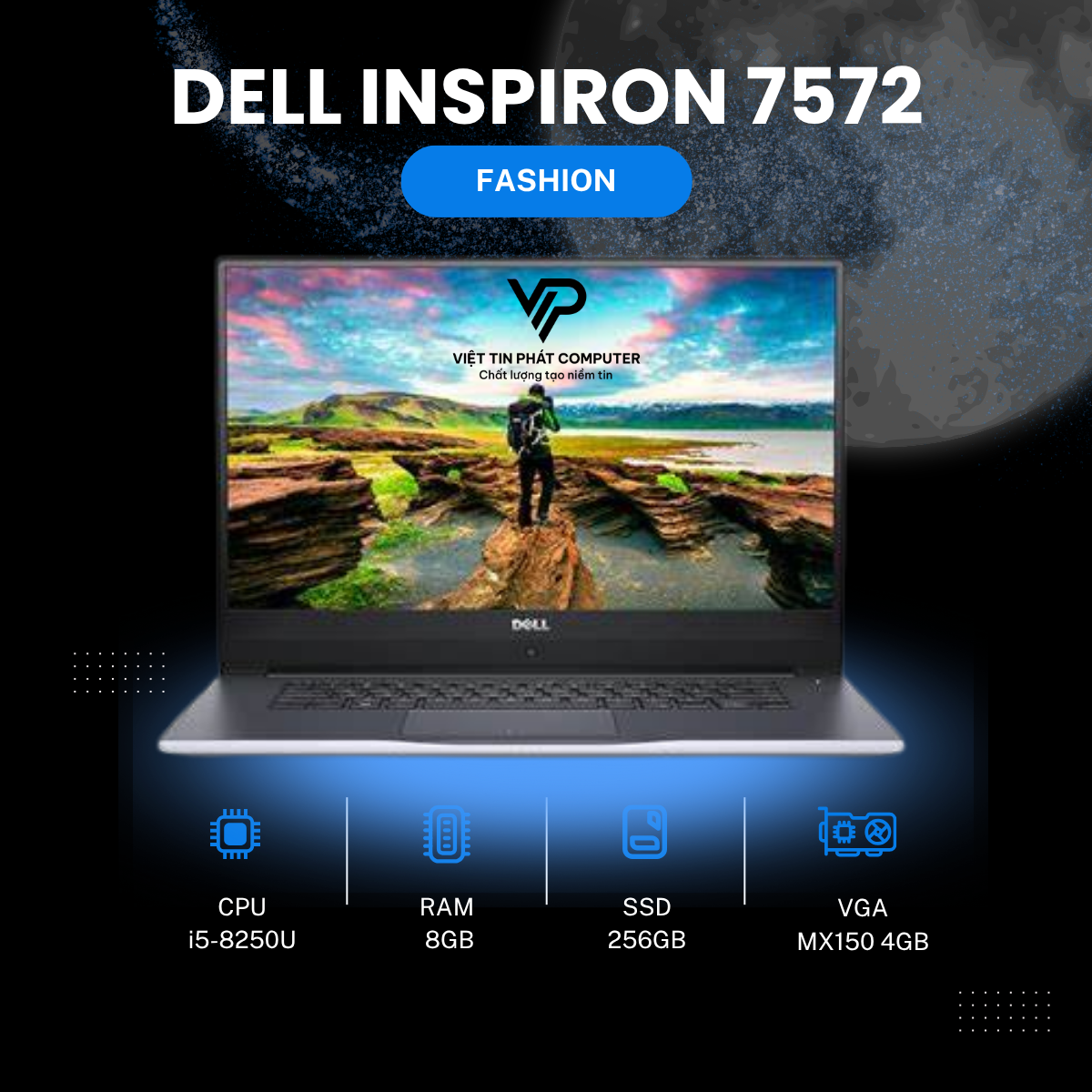 DELL INSPIRON 15 7572 i5-8250U | 8GB | 256GB | MX150 4G | 15.6