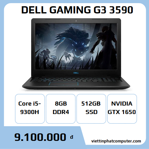 Dell Gamming G3 3590 i5 9300H Ram 8G SSD 512G GTX1650 4G Màn 15.6 FHD