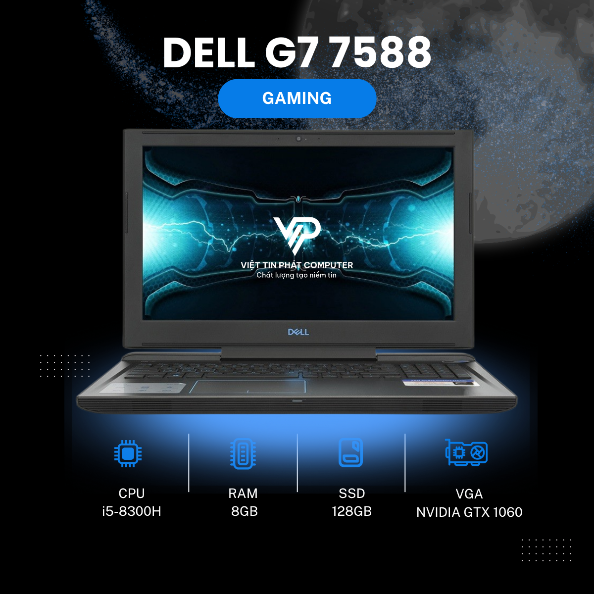 DELL GAMING G7 7588 i5 8300H | 8GB | SSD 128GB | HDD 1TB | GTX1060 6GB | 15.6