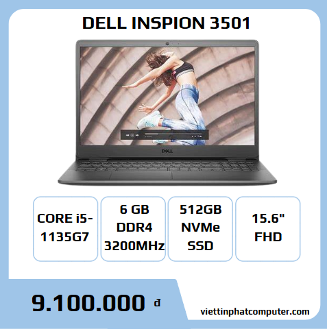 DELL INSPIRON 3501 i5-1135G7 RAM 16GB SSD 512GB 15