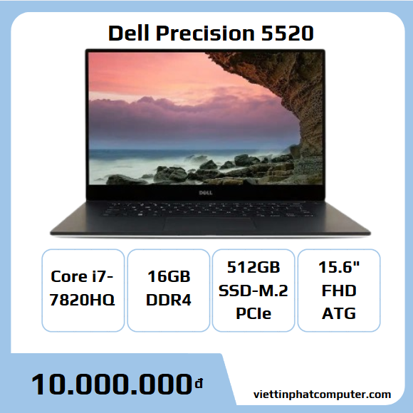 Dell Precision 5520 i7 7820HQ/16GB/ 512G SSD/ QUADPRO M1200 4G/ 15