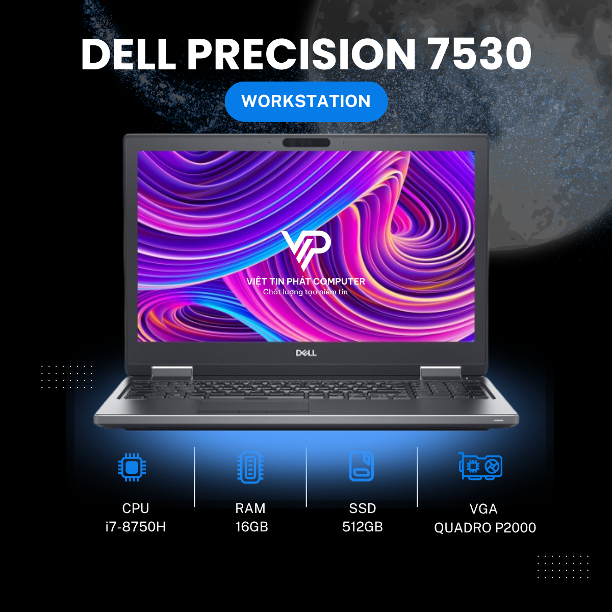 DELL PRECISION 7530 i7-8750H | 16GB | 512 | NVIDIA Quadro P2000 | 15.6