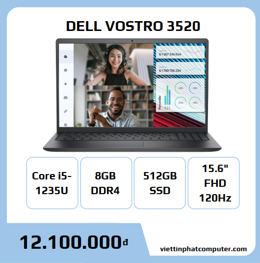 (NEW) Dell Vostro 3520 i5-1235U/8GB/512GB/15.6