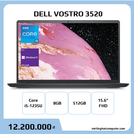 (NEW) Dell Vostro 3520 i5-1235U/8GB/512GB/15.6