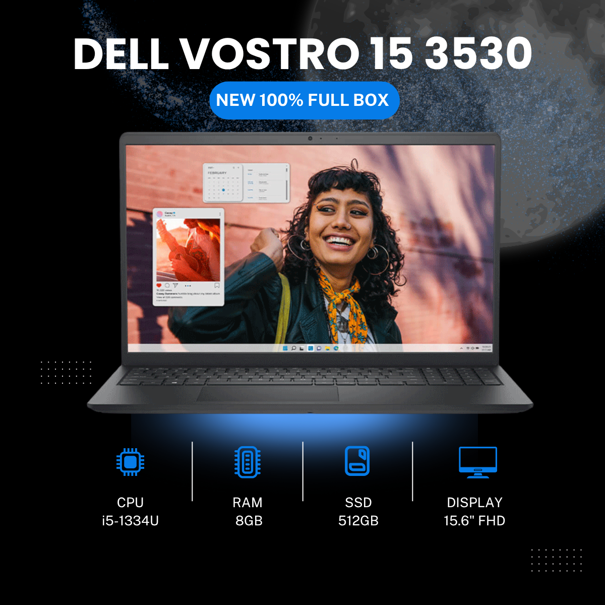 [NEW 100%] DELL VOSTRO 15 3530 i5-1334U | 8GB | 512GB | 15.6
