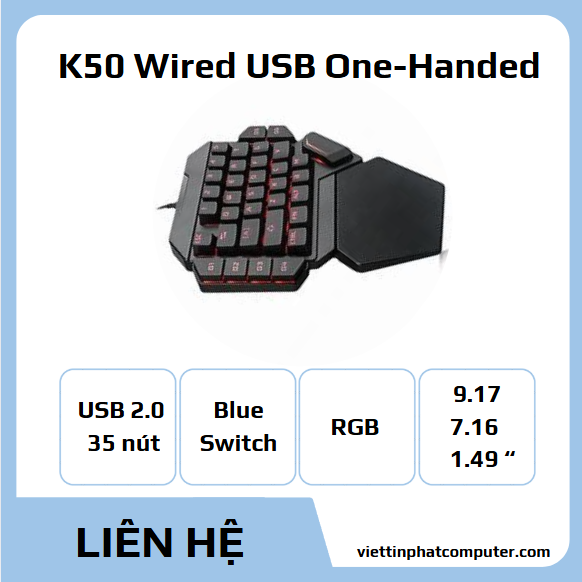 K50 Wired USB One-Handed Keyboard Macro Definition Mechanical Gaming Keypad