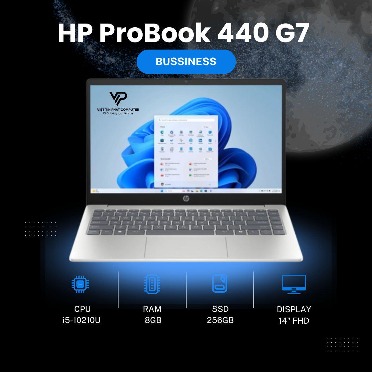 [Like New] HP ProBook 440 G7 / Intel Core i5-10210U / Ram 8G / SSD 256GB / Card rời MX 130 / Màn 14