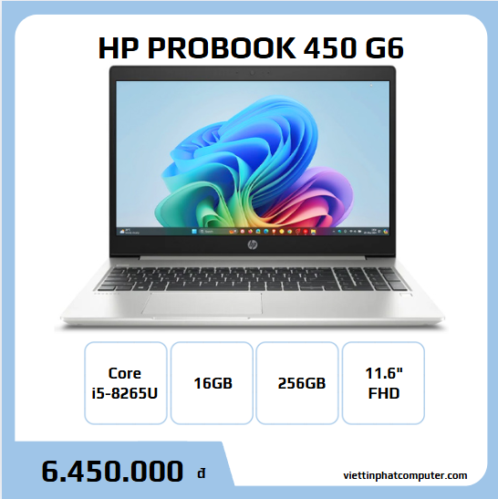 HP PROBOOK 450 G6 | i5-8265U | 16GB | 256GB | 15.6