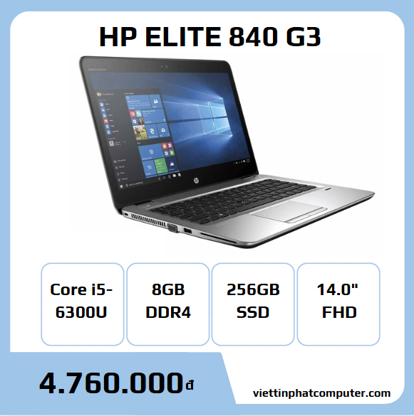 HP ELITEBOOK 840G3 i5-6300U RAM 8GB SSD 256G 14