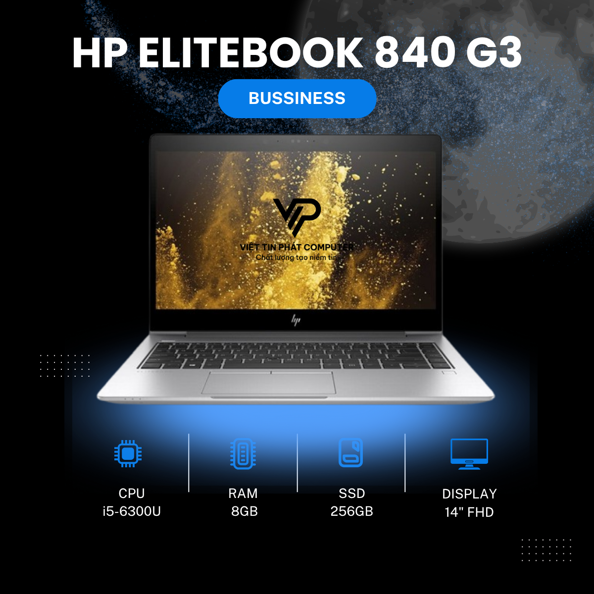 HP ELITEBOOK 840G3 i5-6300U | 8GB | 256G | 14