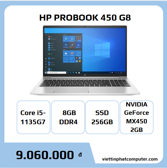 HP PROBOOK 450 G8 i5-1135G7/RAM-8GB/SSD-256G MX450 2G 15.6