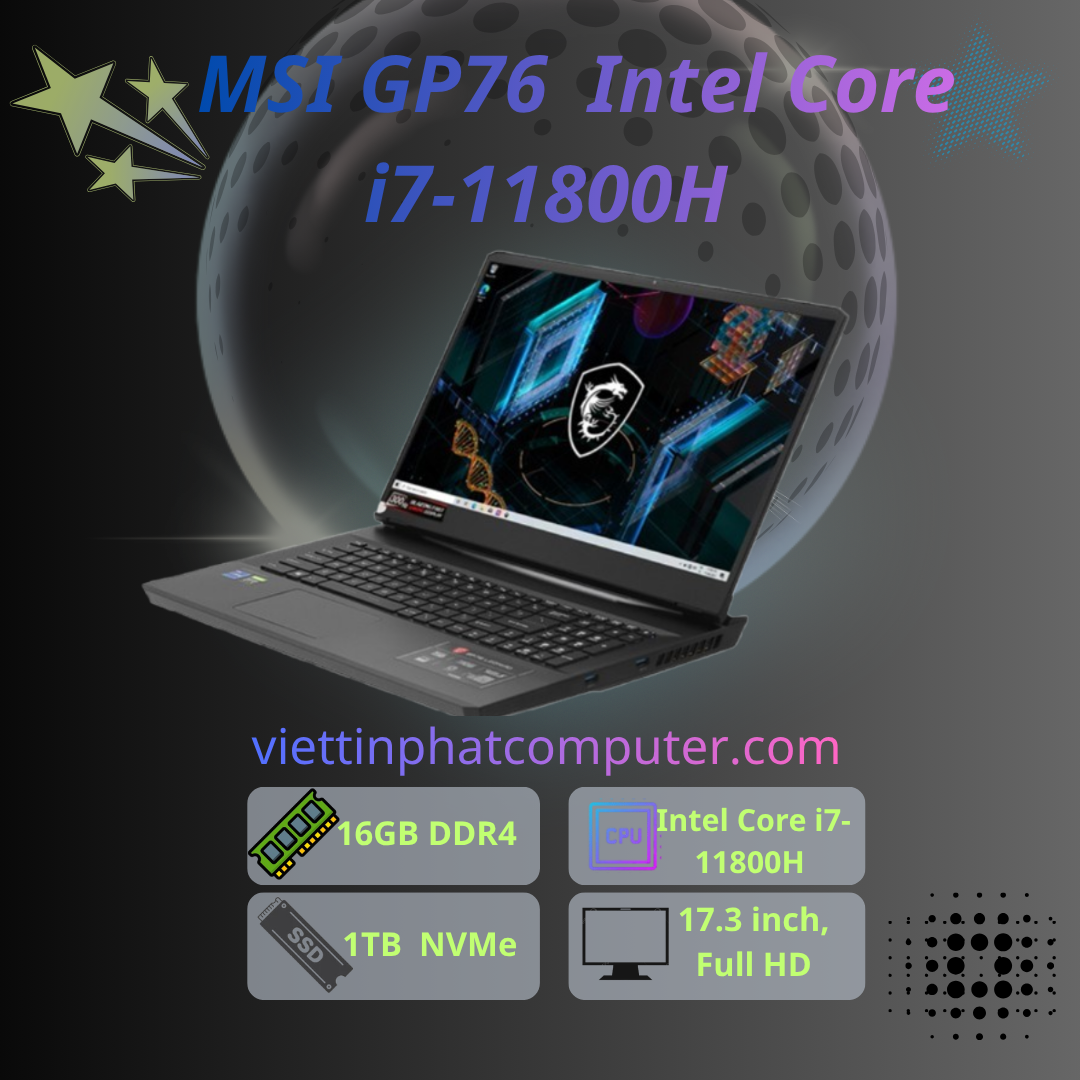 [ Like new] MSI GP76 / Intel Core i7-11800H /  Ram 16G / SSD 1T / màn hình 17.3 inch Full HD (1920x1080)144Hz / RTX 3070