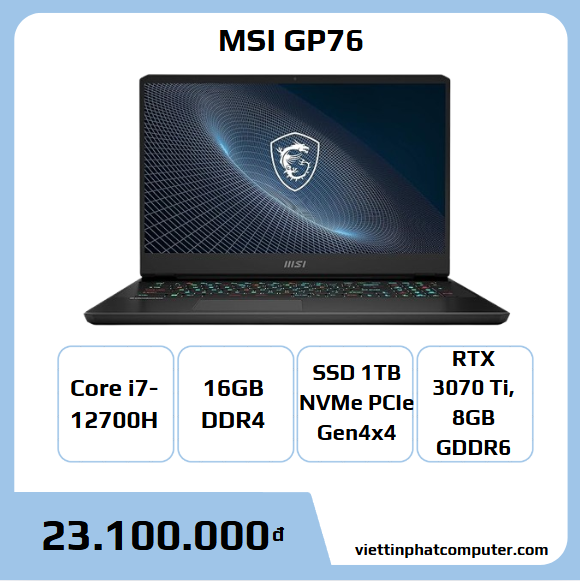 MSI GP76 i7-12700H/16GB/1TB/RTX3070Ti 8G 17.3