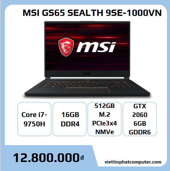 MSI GS65 I7-9750H/16G /512G/ RTX2060 6G/15.6