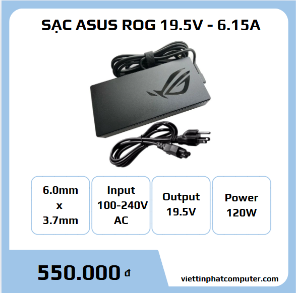 Cục sạc ASUS ROG 120W (6.0mm x 3.7mm)