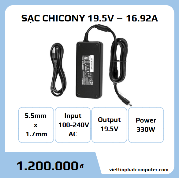 Cục sạc Chicony 330W (5.5mm x 1.7mm)