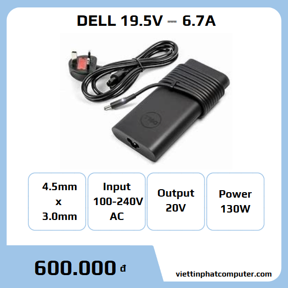 Cục sạc DELL 130W (4.5mm x 3.0mm)