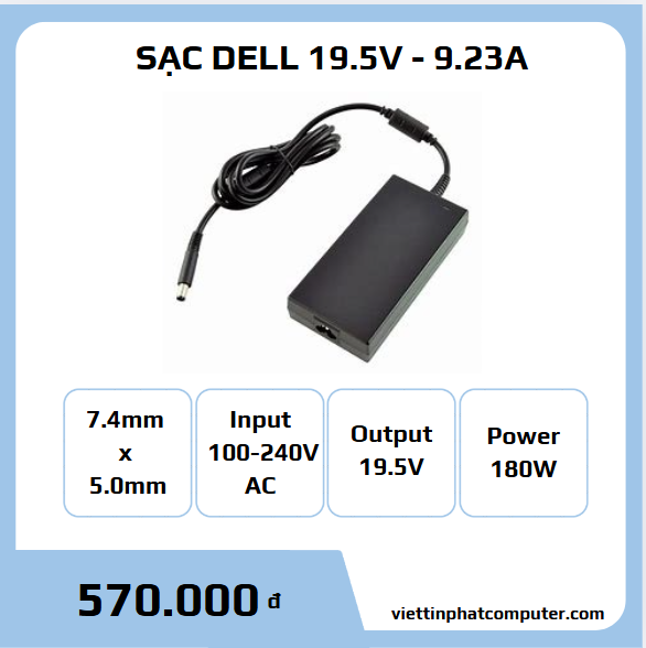 Cục sạc DELL 180W (7.4mm x 5.0mm)