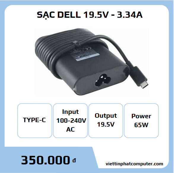 Cục sạc DELL 65W TYPE-C