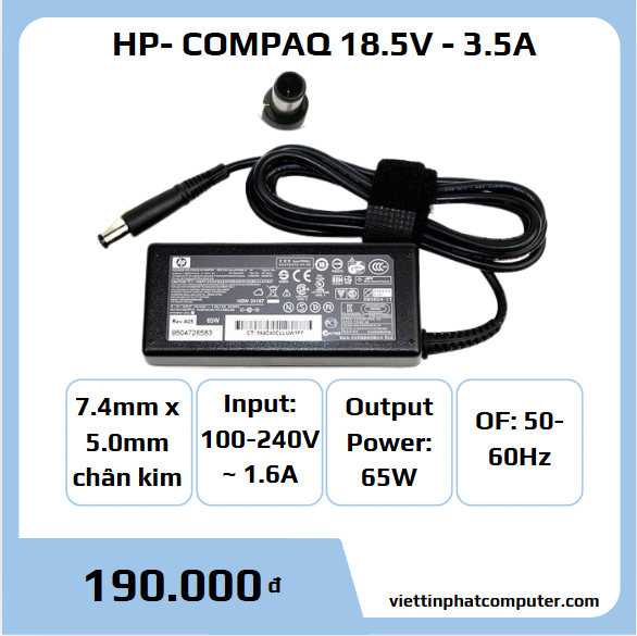 HP- COMPAQ 18.5V - 3.5A (Original) chân kim