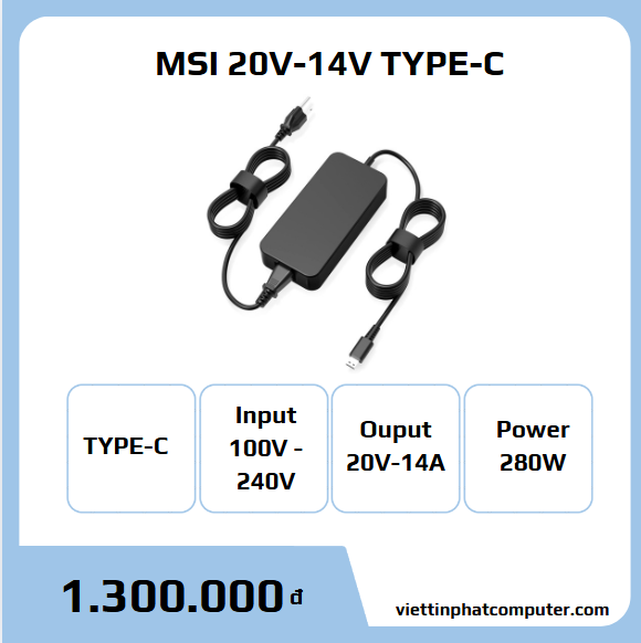 Cục sạc MSI 280W TYPE-C